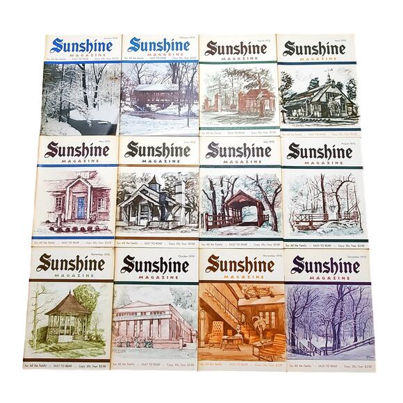 Vtg For All The Family Sunshine Magazine 1970 Set Jan-Dec Lot of 12 Easy to Read - Picture 1 of 7